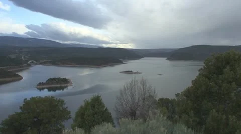 P01858 Flaming Gorge Reservoir Stock Footage