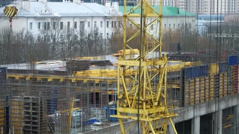 P1240501 construction crane Video stock 323386292