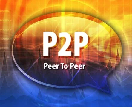 P2P acronym word speech bubble illustration Stock Illustration