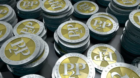 P2P Bitcoin Loop Stock Footage 36699942