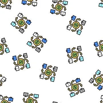 P2p finance system vector seamless pattern Stock Illustration