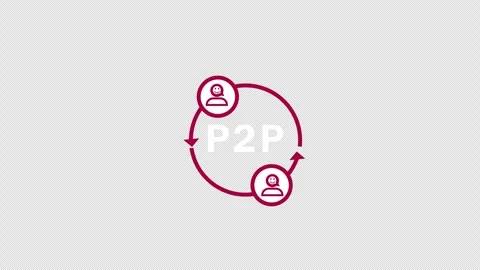P2P icon Animation , Peer-to-peer motion graphics,P2P decentralized Stock Footage 283621799