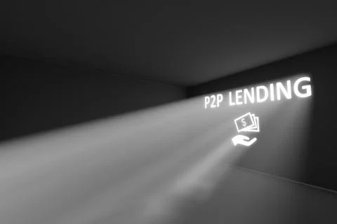 P2P LANDING rays volume light concept 3d illustration Stock Illustration