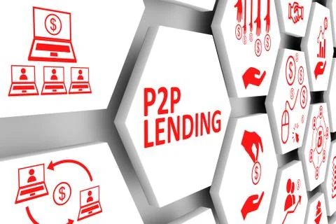 P2P LENDING concept cell background 3d illustration Stock Illustration