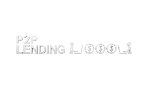 P2P LENDING concept white background 3d render illustration Stock Illustration
