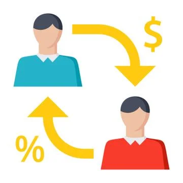 P2P Lending Vector Icon Stock Illustration