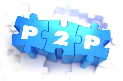 P2P - Text on Blue Puzzles Stock Illustration