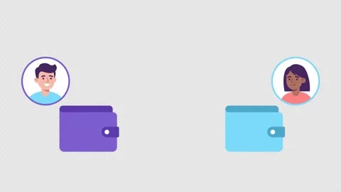 P2P Transfer Showing Wallet Flow for Fintech Onboarding Stock Footage 337773040