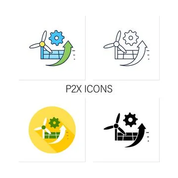 P2X icons set Stock Illustration