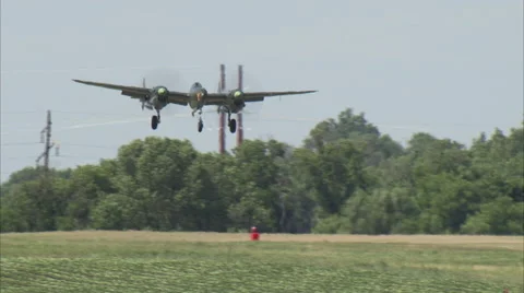 P38 Ruff Stuff Landing Stock-Footage 56136887
