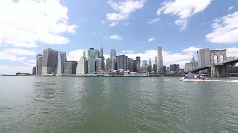 P5C29  Lower Manhattan including the Brooklyn Bridge Video stock 10892845