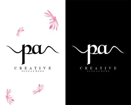 Pa, ap handwriting script font letter logo design template vector Illustrazione stock