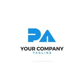 PA Letters Logo Vector Bold Stock Illustration