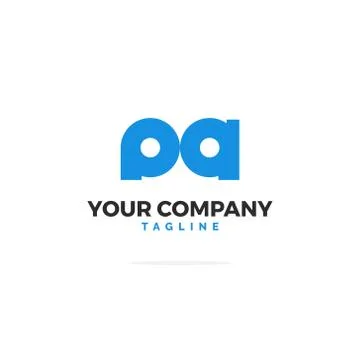 PA Letters Logo Vector Bold Cutoff Stock Illustration