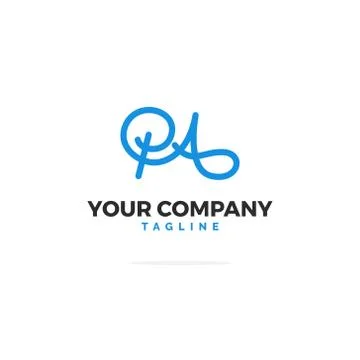 PA Letters Logo Vector Line Stock Illustration