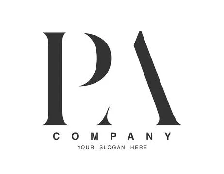 PA logo design. Initial letter p and a serif font style. Creative classic c.. Stock Illustration