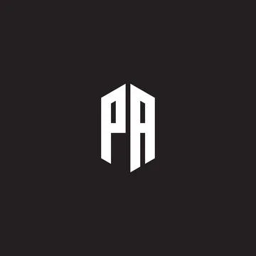 PA Logo monogram with hexagon shape style design template Stock Illustration