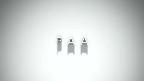 Paa 3D title animation with shadows on a white background Stock Footage 297021748