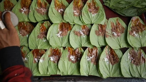 Paan-preparation-india Stock Footage 89212905