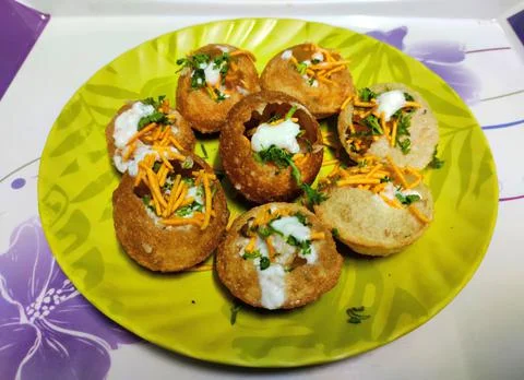 Paani puri on Plate Stock Photos