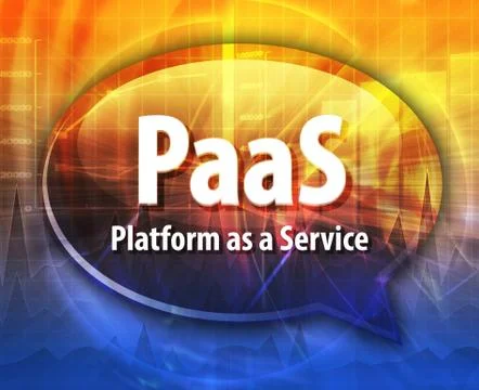 PaaS acronym definition speech bubble illustration Stock Illustration