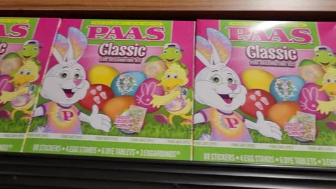 PAAS Classic Egg Decorating Kit Retailer Stock Footage 244353390