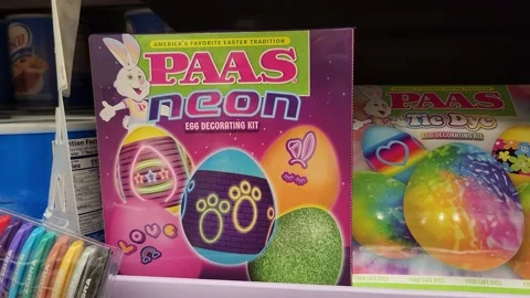 Paas Neon Egg Decorating Kit Retailer Merchandise Stock Footage 237279269