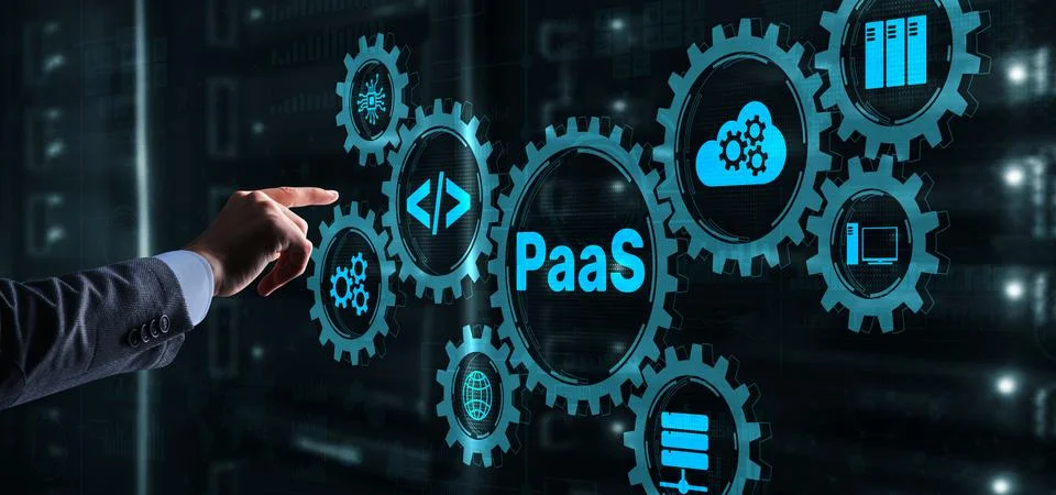 PaaS Platform as a service. Cloud computing services concept Stock Photos