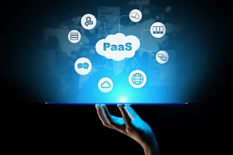 PaaS - Platform as a service, Internet technology and development concept. Stock Photos