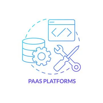 PaaS platforms blue gradient concept icon イラスト素材