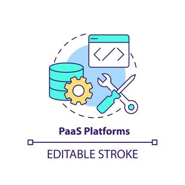 PaaS platforms concept icon Illustrazione stock