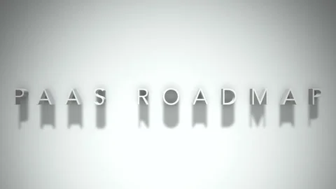 Paas roadmap 3D title animation white text on a white background Stock Footage 299368748
