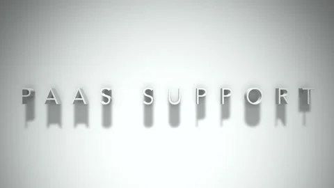 Paas support 3D title animation white text on a white background Stock Footage 299368750