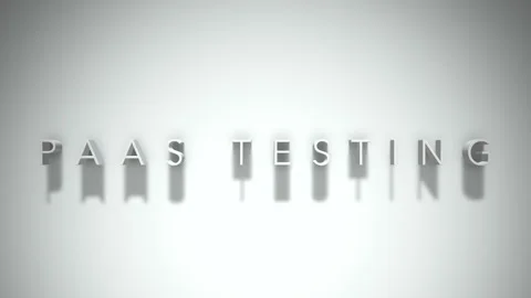 Paas testing 3D title animation white text on a white background Stock Footage 299368758