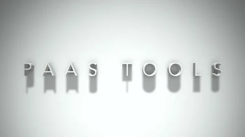 Paas tools 3D title animation with shadows on a white background Stock Footage 297021780