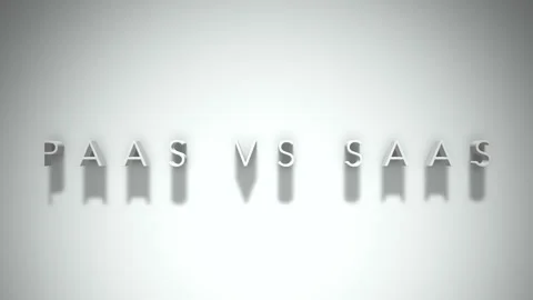 Paas vs saas 3D title animation white text on a white background Stock Footage 299368762