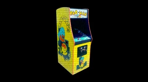 Pac Man Arcade Cabinet - Motion Graphic Effect Video stock 45551679