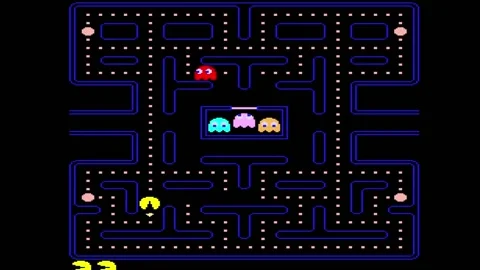 Pac-man characters set. Retro video game. The Most selling game in 1980. Stock Footage 229099284