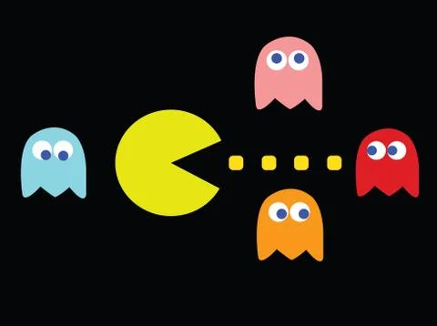Pac-Man game theme Stock Illustration