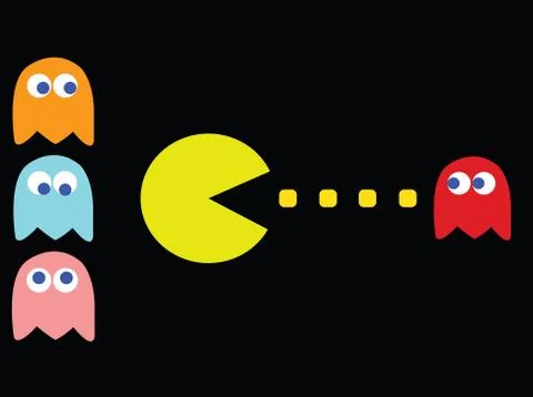 Pac-Man game theme Illustrazione stock