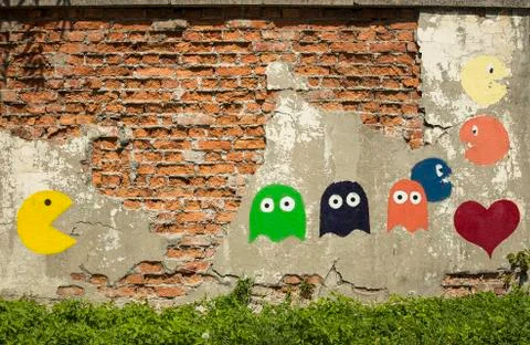 Pac-man graffiti Stock Photos