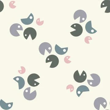 Pac man heads seamless pattern Stock Illustration