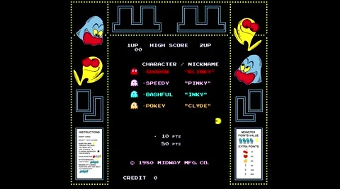 Pac Man - Realtime play with authentic bezel Video stock 45717183