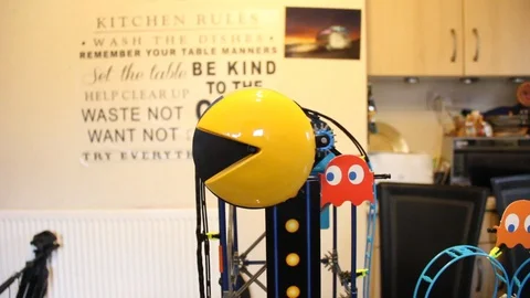 Pac Man Rollercoaster HD Stock Footage 128401753