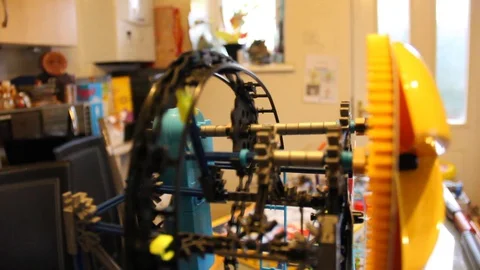 The Pac Man Rollercoaster in motion HD Stock Footage 128401569