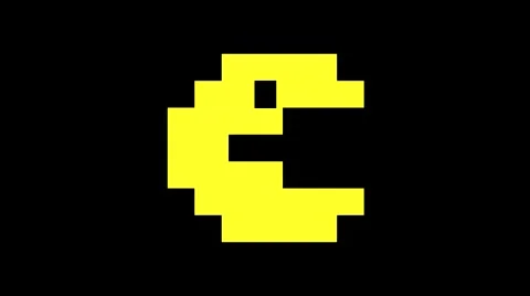 Pac Man Style Animation - Arcade Character Loop Stock Footage 43965307