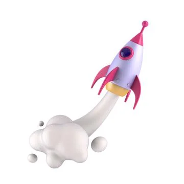 Pace rocket on a white background 3D illustration Stock Illustration
