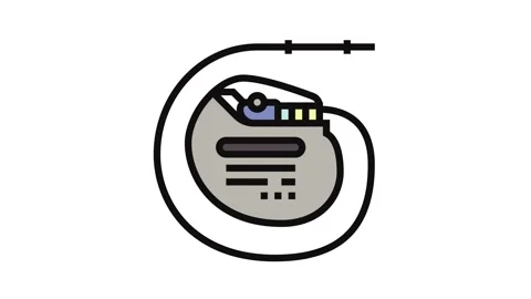 Pacemaker biomedical color icon animation Stock Footage 326097148