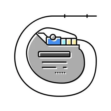 Pacemaker biomedical color icon vector illustration 스톡 일러스트