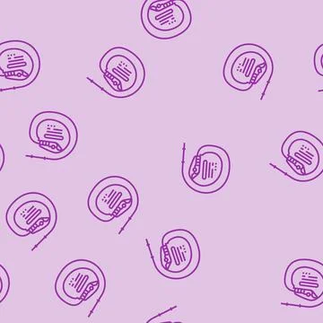 Pacemaker biomedical line seamless pattern 스톡 일러스트